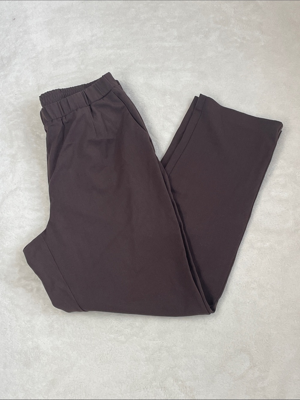 Allison Daley Classic Pull-On Comfort Waist Straight Leg Pants - Chocolate Brown